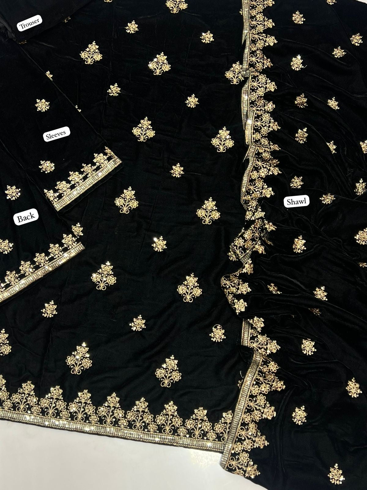 ZARA SHAHJAHAN | VELVET PHONEX 11000 MICRO FULL HEAVY EMB SUIT FOR WEDDING SEASON 2025-26