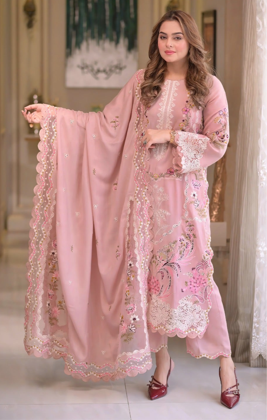 ANEELA’S| LAWN 3 PIECE UNSTICHED FULL HEAVY EMB SUIT WITH READY TO WEAR CUTTWORK DUBATA FOR SUMMER 2026