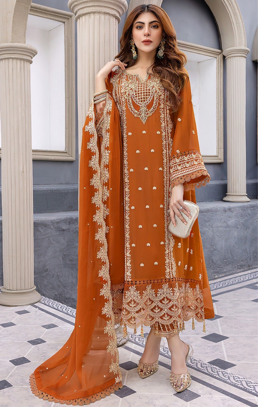 MARYUM & MARIA| LAWN 3 PIECE UNSTICHED FULL HEAVY EMB SUIT WITH READY TO WEAR CUTTWORK DUBATA FOR SUMMER 2026