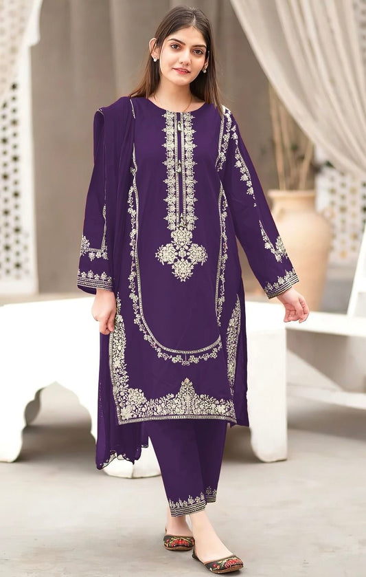 UMZAY | DHANAK 2 PC FULL HEAVY EMB SUIT FOR WINTER 2025-26
