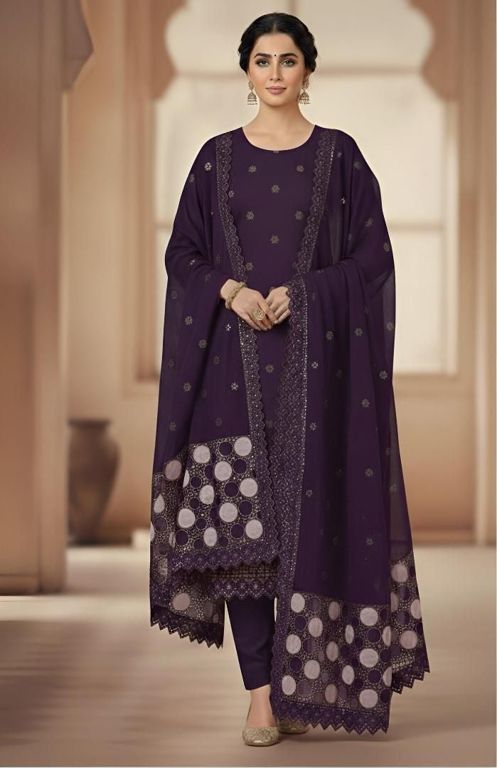 ASIM JOFA | DHANAK 3 PIECE UNSTICHED FULL HEAVY EMB SUIT WITH HEAVY EMB SHAWL FOR WINTER 2025-26