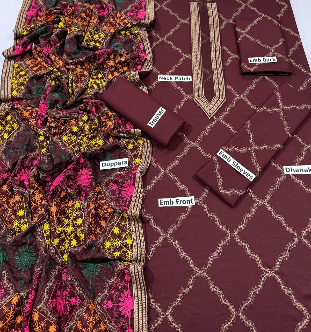 KAYSERIA | DHANAK 3 PIECE FULL EMBROIDERED SUIT FOR WINTER 2024-2025