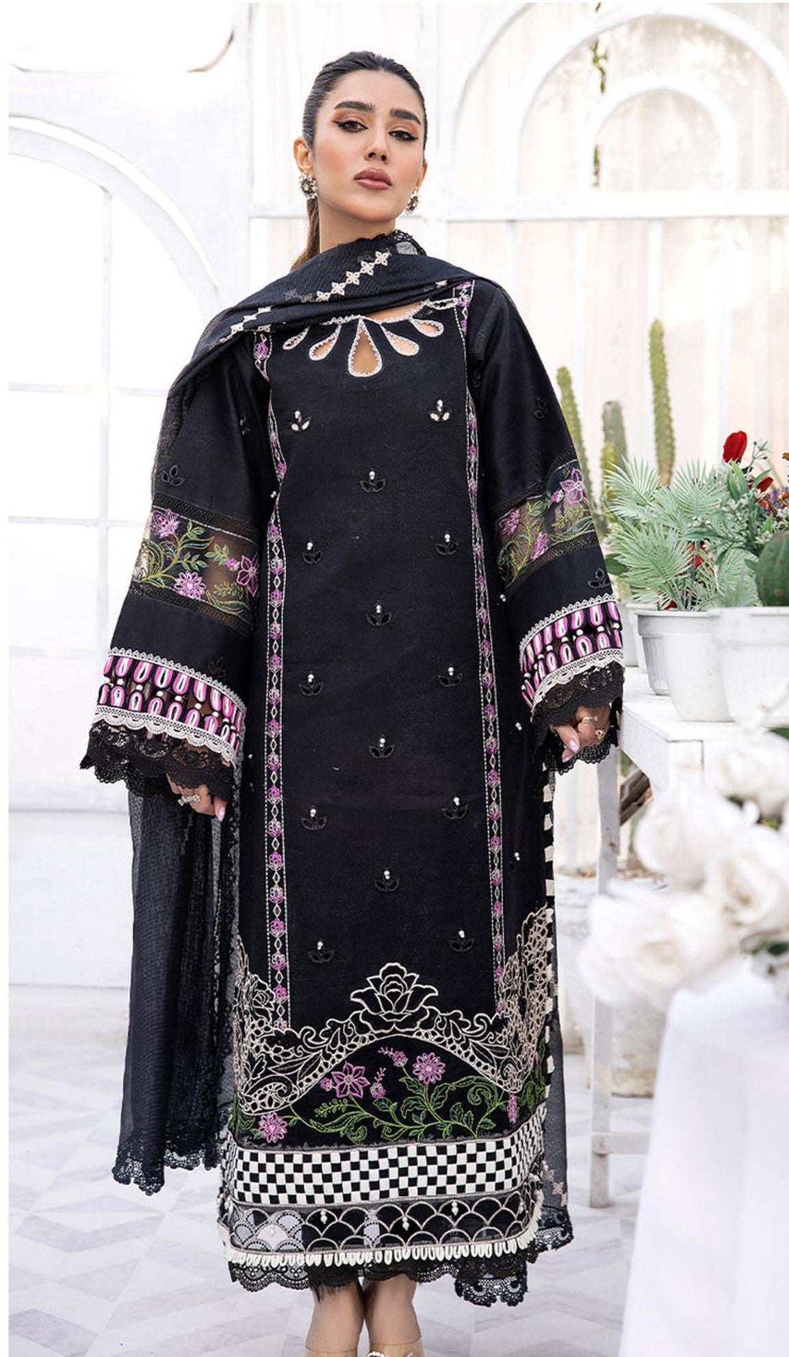 SAPPHIRE | DHANAK 3 PIECE FULL EMBROIDERED SUIT FOR WINTER 2024-2025