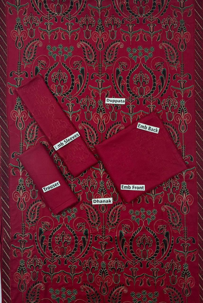 BAREEZE | DHANAK 3 PIECE FULL EMBROIDERED SUIT FOR WINTER 2024-2025