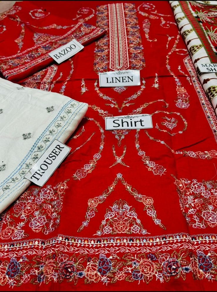 COCO 3 PIECE FULL HEAVY EMB SUIT FOR WINTER 2024-2025