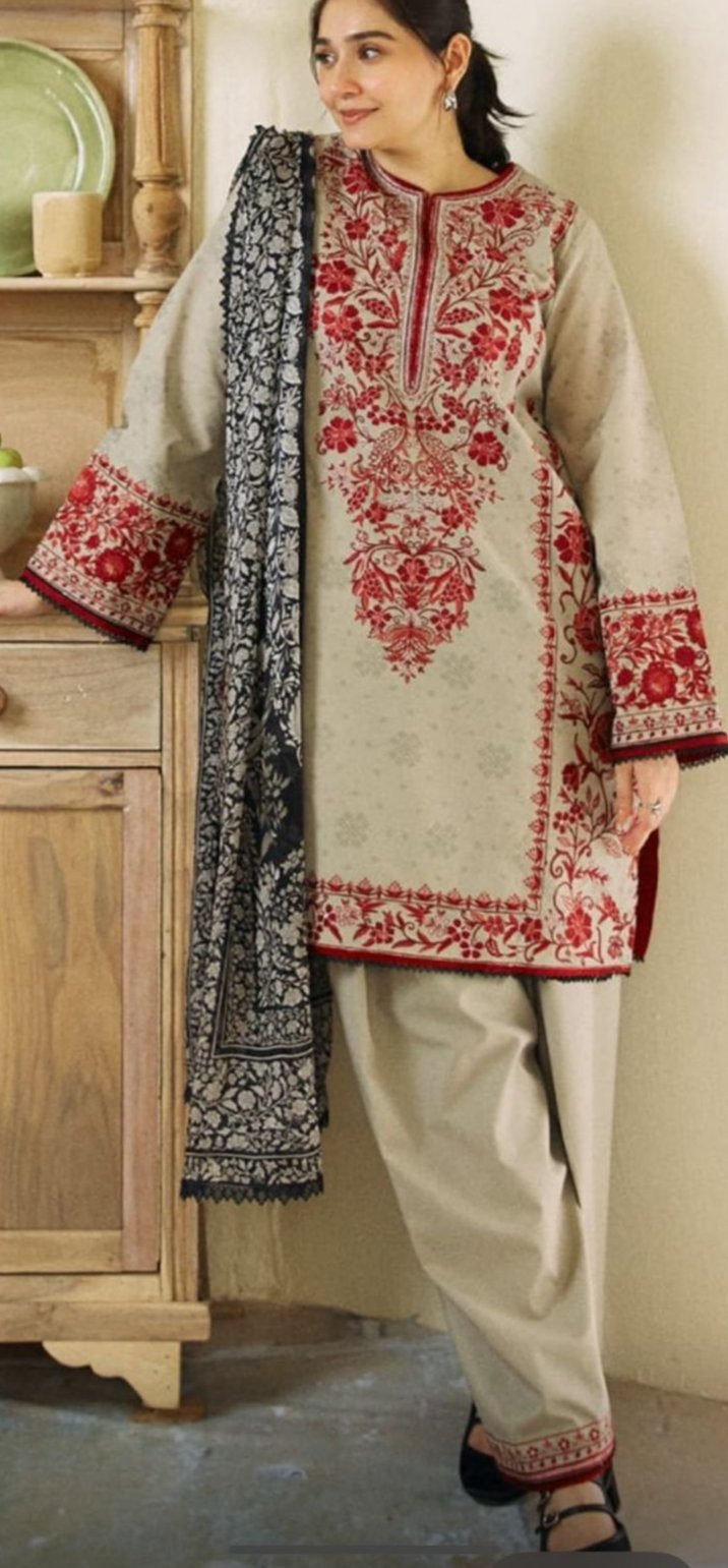 COCO 3 PIECE FULL HEAVY EMB SUIT FOR WINTER 2024-2025