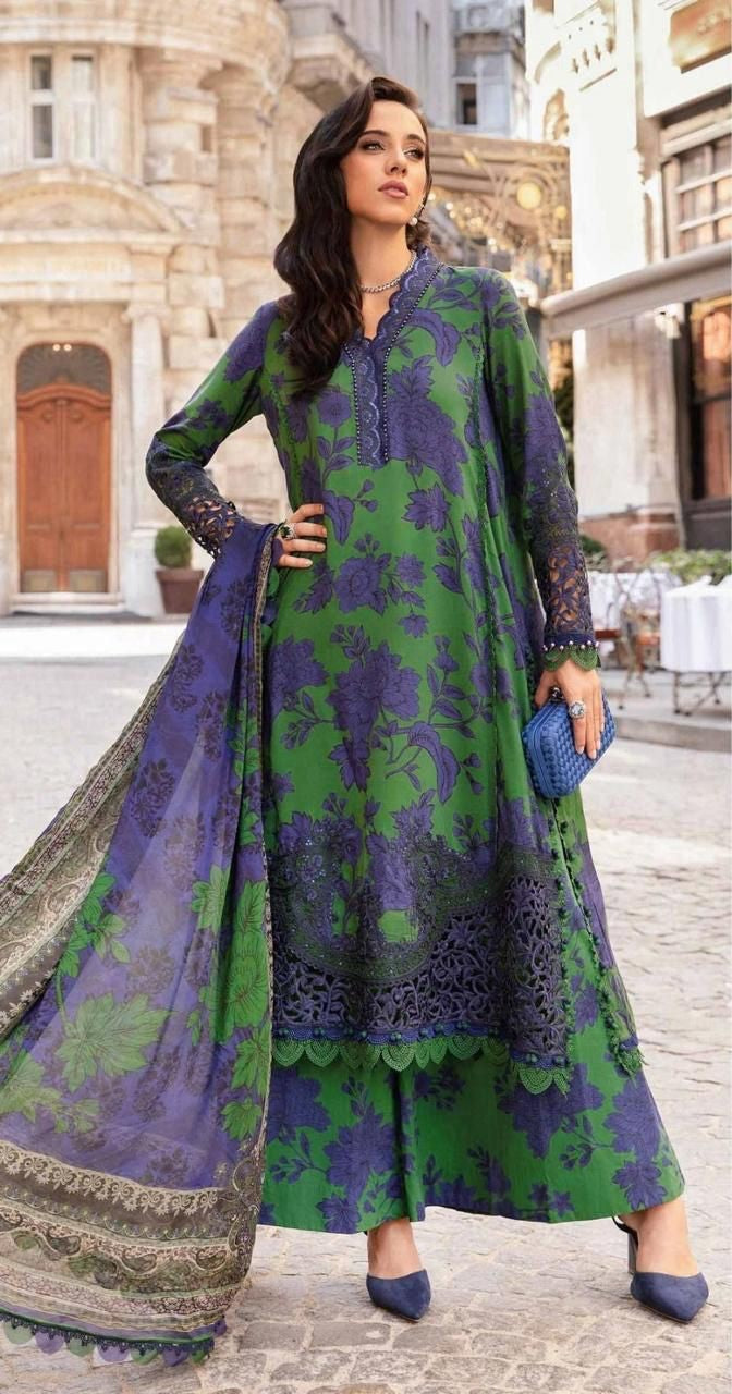 MARIA.B | KHADAR 3 PIECE PRINT SUIT FOR WINTER 2024-2025