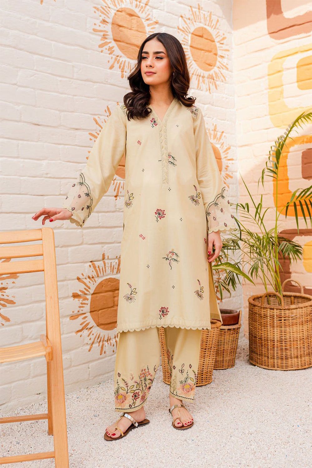 LIME LIGHT | DHANAK 2 PIECE FULL EMBRIOIDERY SUIT FOR WINTER 2024-2025