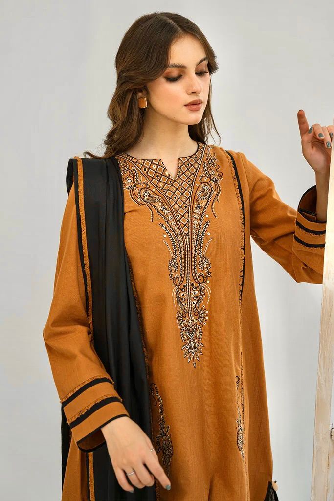 LIME LIGHT | DHANAK 2 PIECE FULL EMBRIOIDERY SUIT FOR WINTER 2024-2025