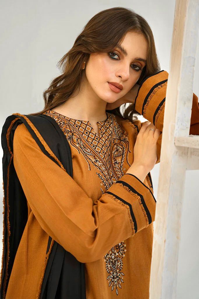LIME LIGHT | DHANAK 2 PIECE FULL EMBRIOIDERY SUIT FOR WINTER 2024-2025