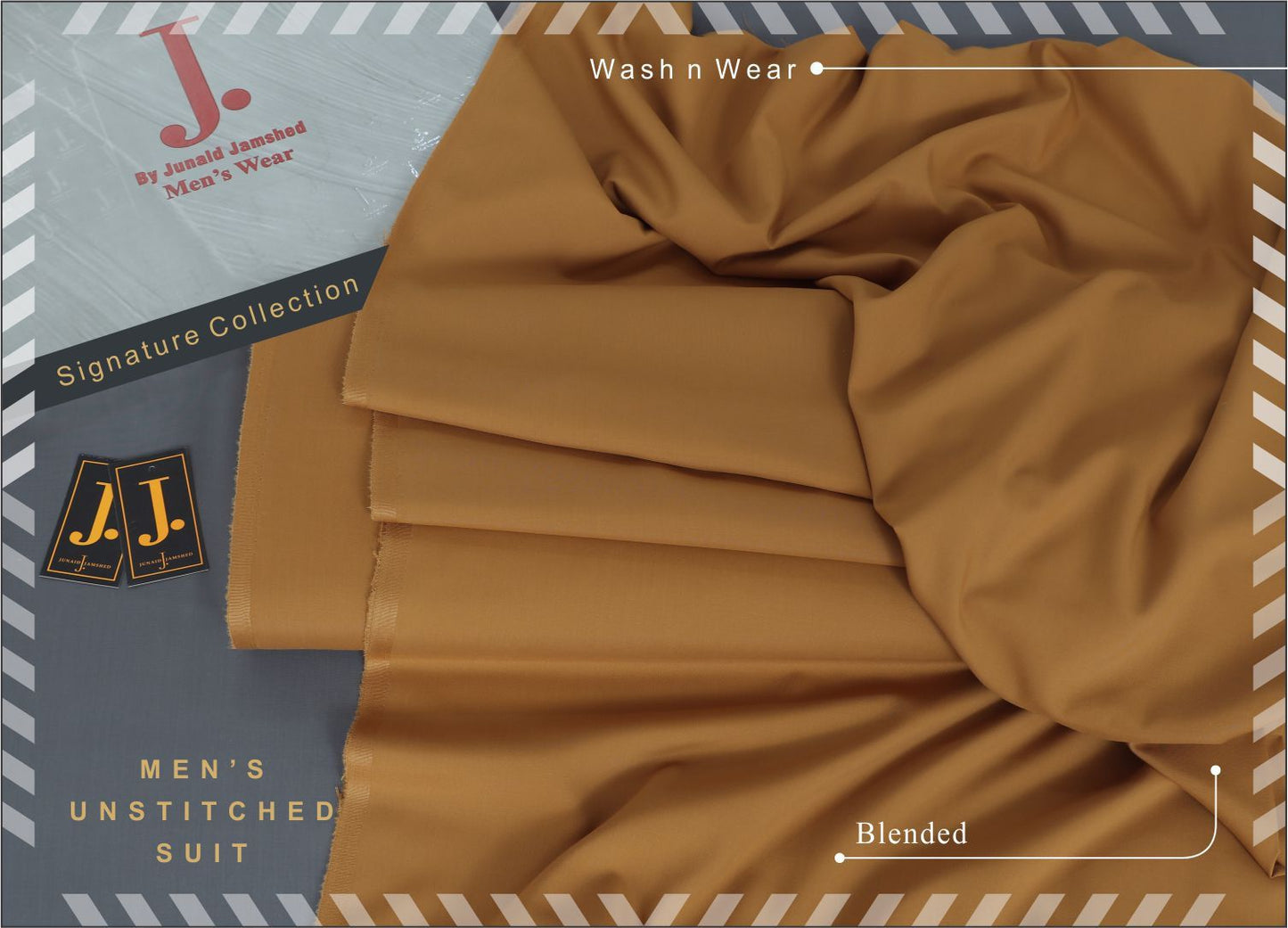 J. | MEN'S UNSTICHED SOFT WASH N WEAR BLENDED SUIT FOR SUMMER 2025