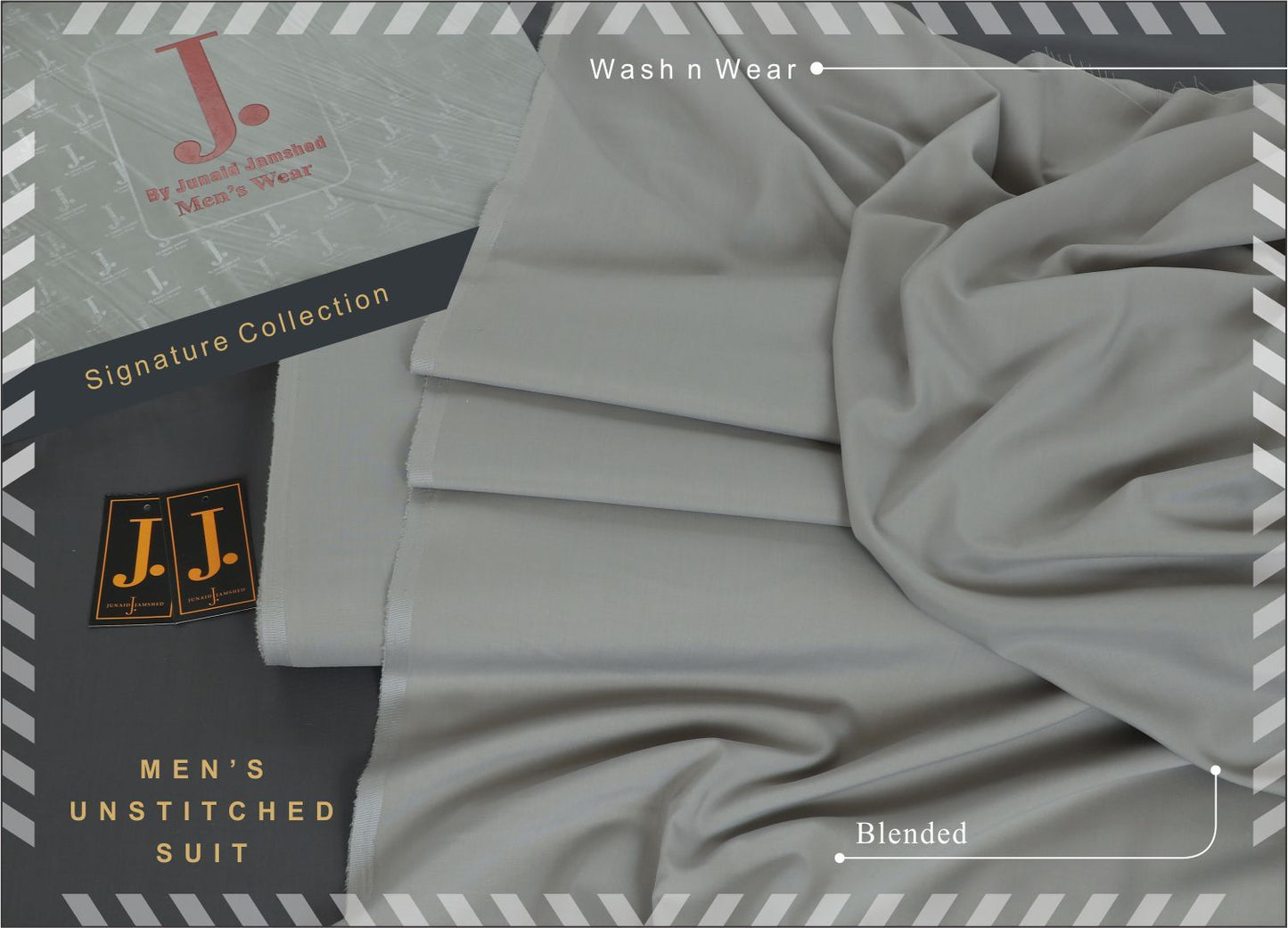 J. | MEN'S UNSTICHED SOFT WASH N WEAR BLENDED SUIT FOR SUMMER 2025