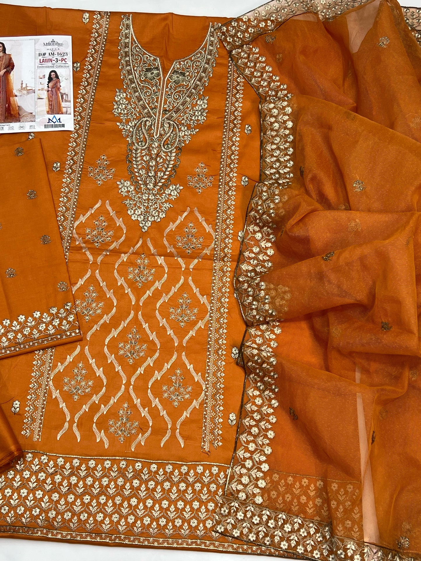 MARIA.B | LAWN 3 PIECE UNSTICHED FULL HEAVY EMB SUIT FOR SUMMER 2025