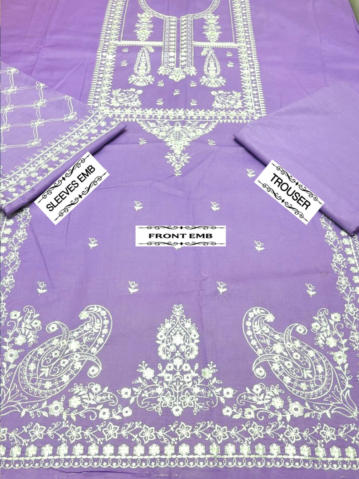 BATIK | LAWN 2 PIECE UNSTICHED FULL HEAVY EMB SUIT FOR SUMMER 2025