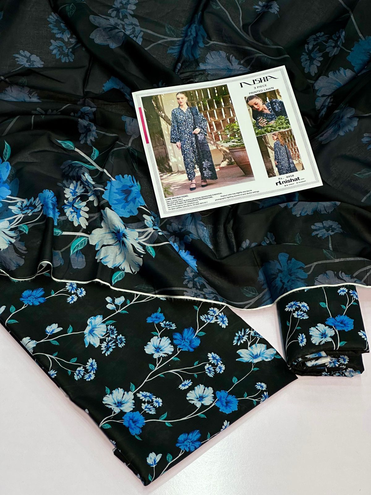 NISHA | LAWN 3 PIECE UNSTICHED DIGITAL PRINTED SUIT FOR SUMMER 2025