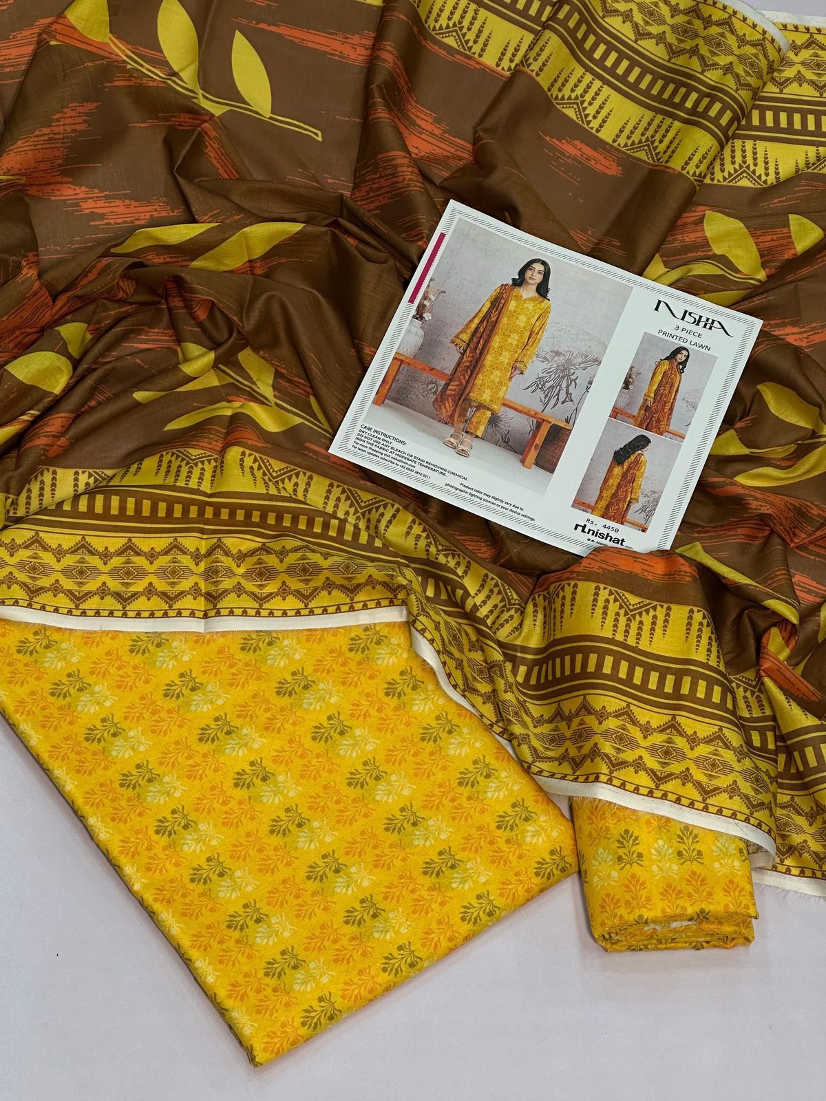 NISHA | LAWN 3 PIECE UNSTICHED DIGITAL PRINTED SUIT FOR SUMMER 2025