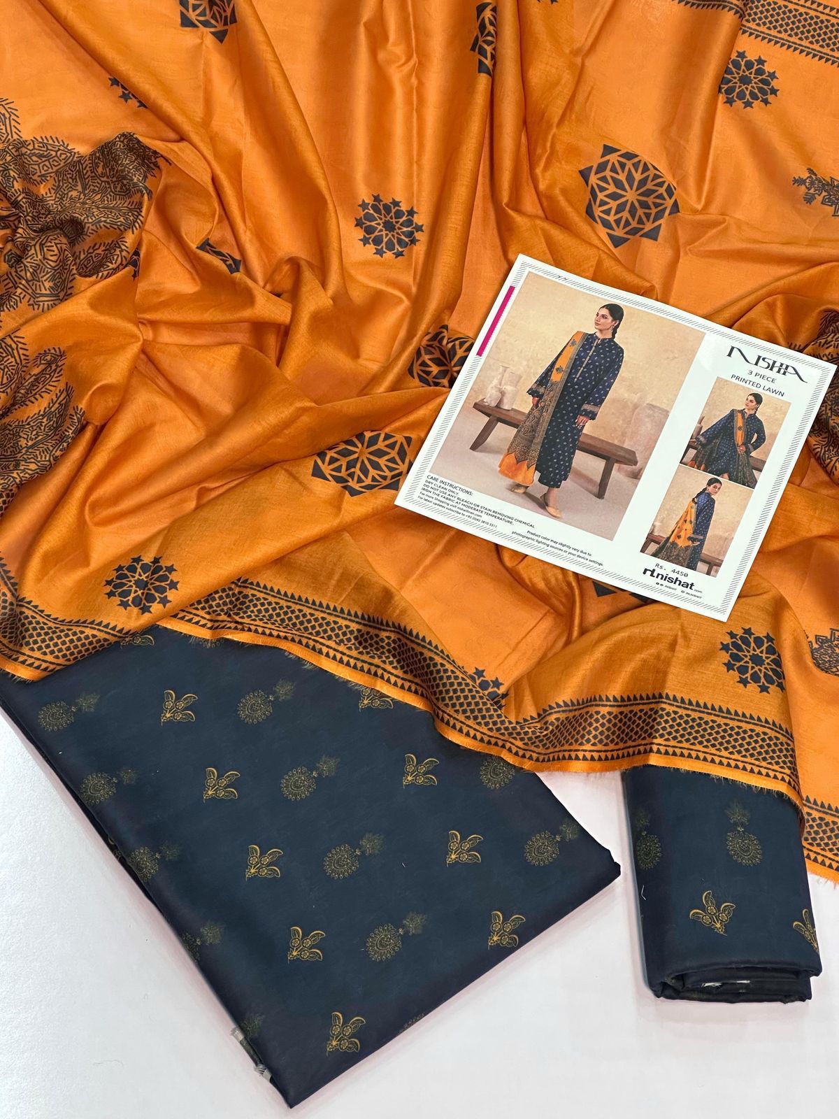 NISHA | LAWN 3 PIECE UNSTICHED DIGITAL PRINTED SUIT FOR SUMMER 2025