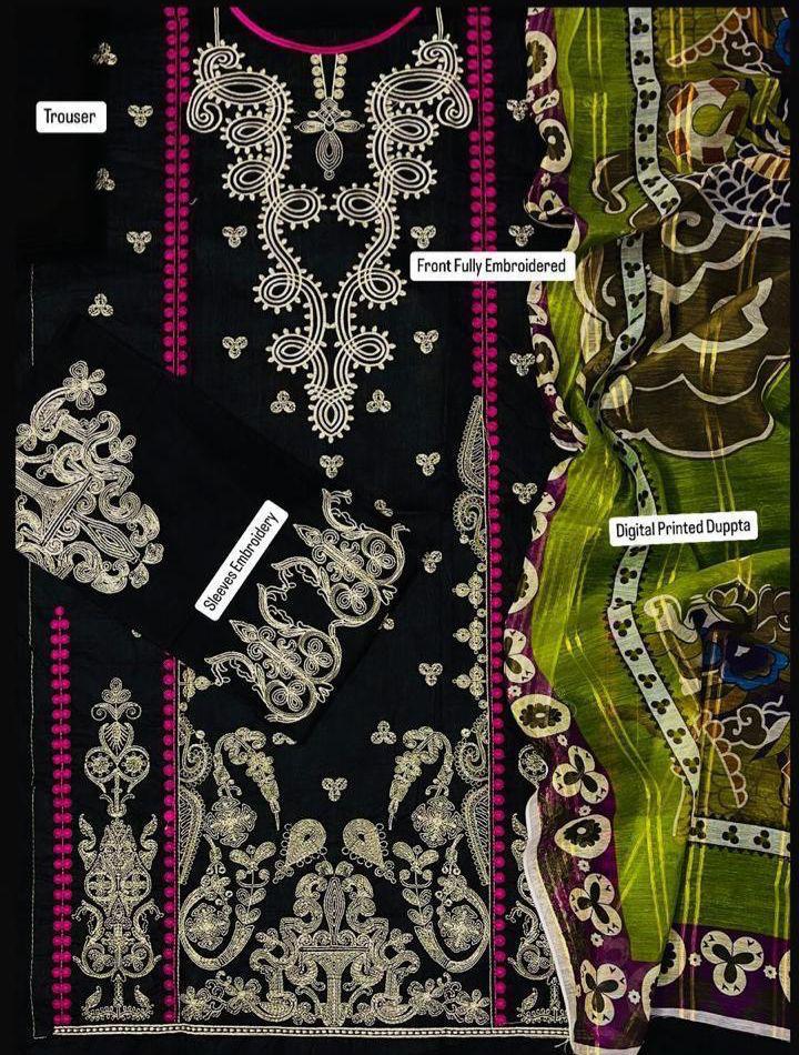 CROSS STICH | LAWN 3 PIECE UNSTICHED FULL HEAVY EMB SUIT FOR SUMMER 2025