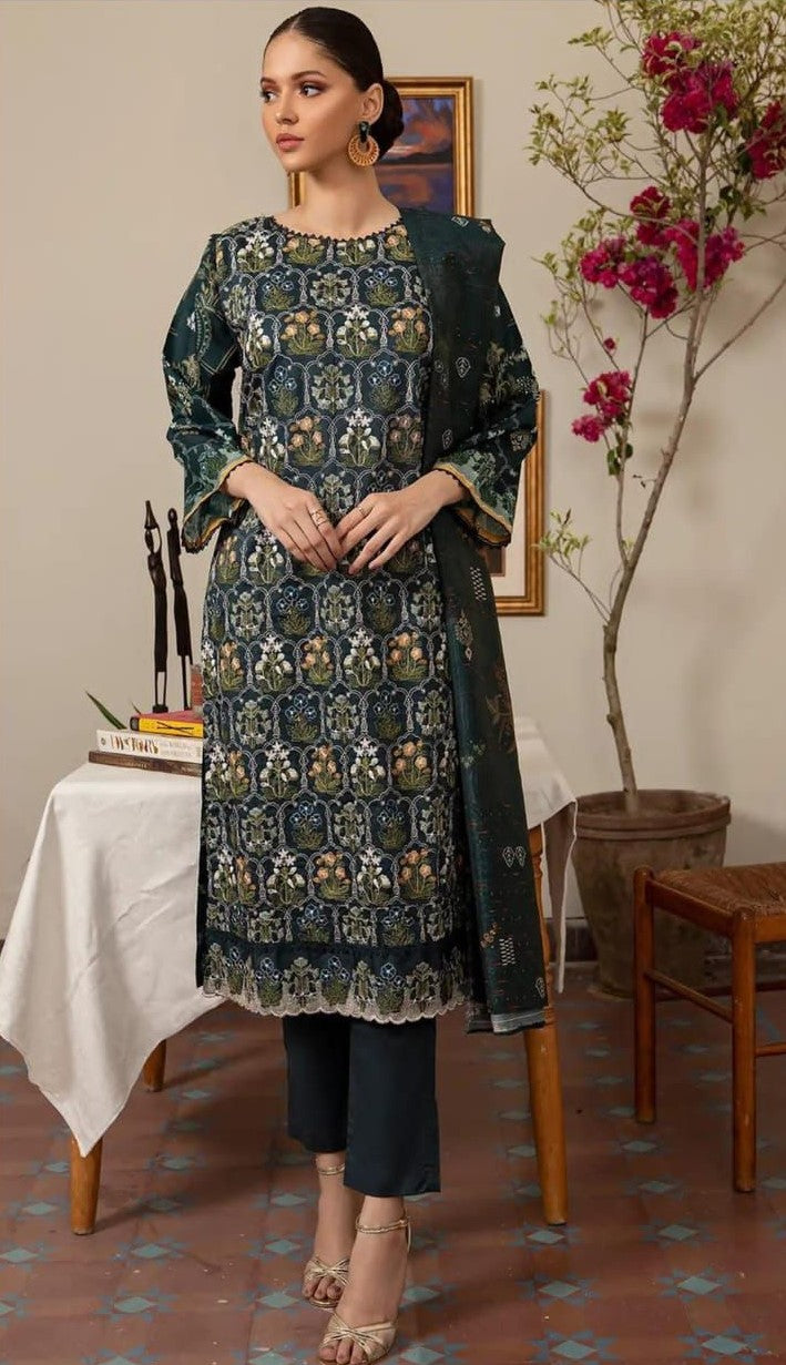 AZURE | DHANAK 3 PIECE FULL EMBROIDERED SUIT FOR WINTER 2024-2025