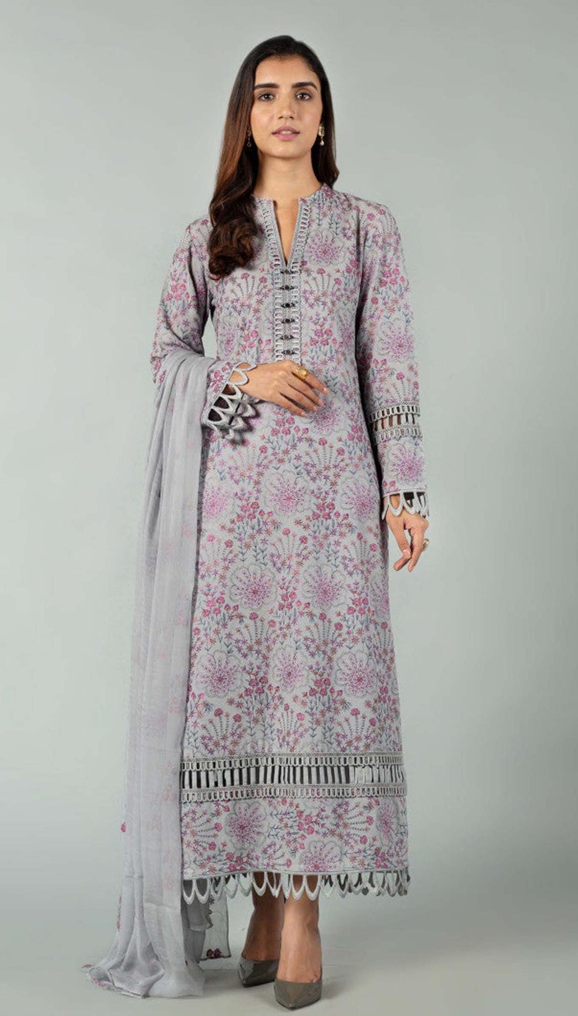 BAREEZE | DHANAK 3 PIECE FULL EMBROIDERED SUIT FOR WINTER 2024-2025