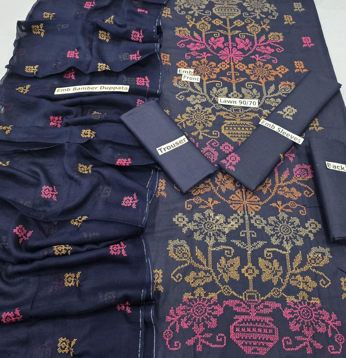 BAREEZE | LAWN 3 PIECE FULL HEAVY EMB UNSTICHED SUIT FOR SUMMER 2025