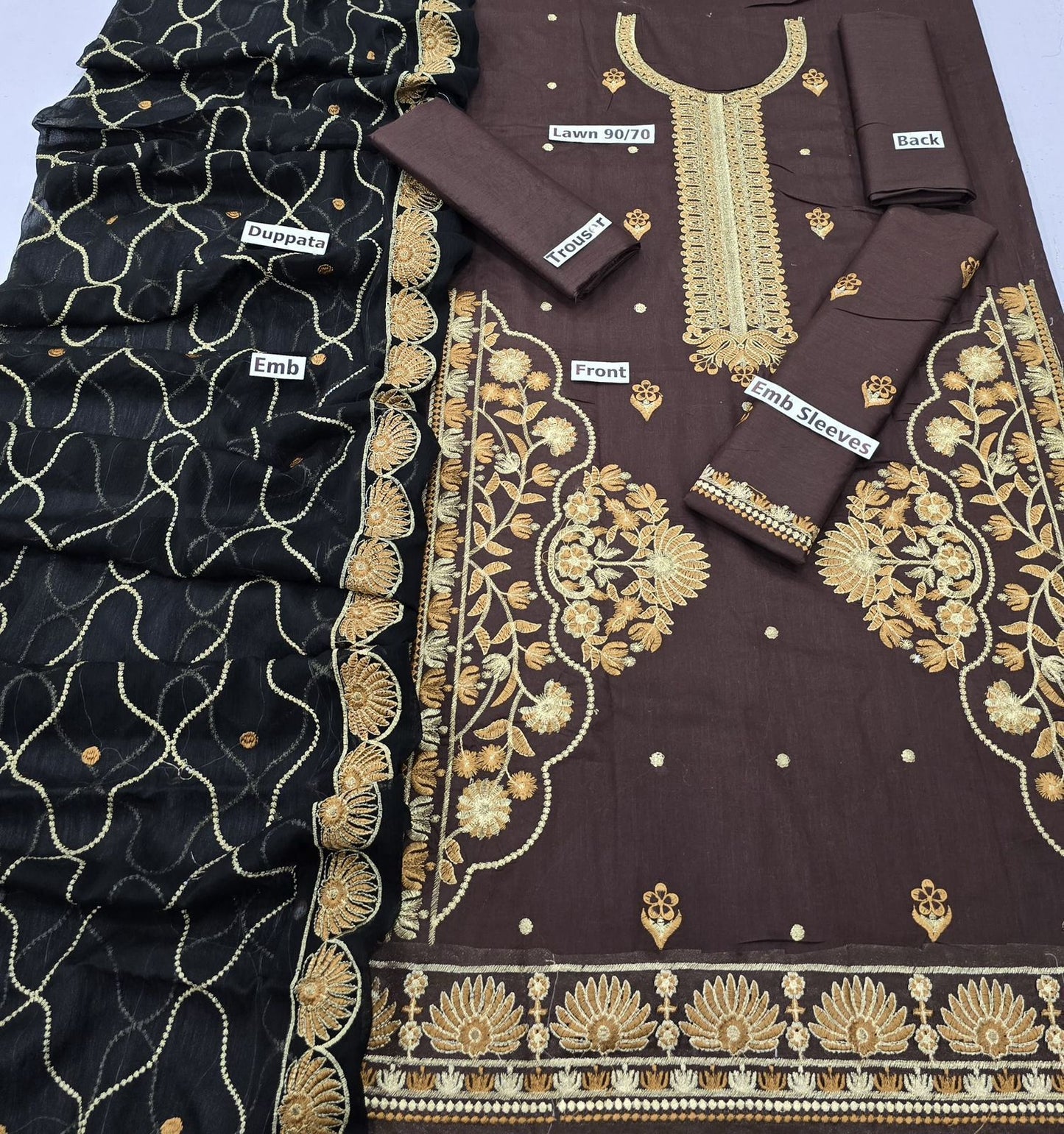 ASIM JOFA | LAWN 3 PIECE FULL HEAVY EMB UNSTICHED SUIT FOR SUMMER 2025