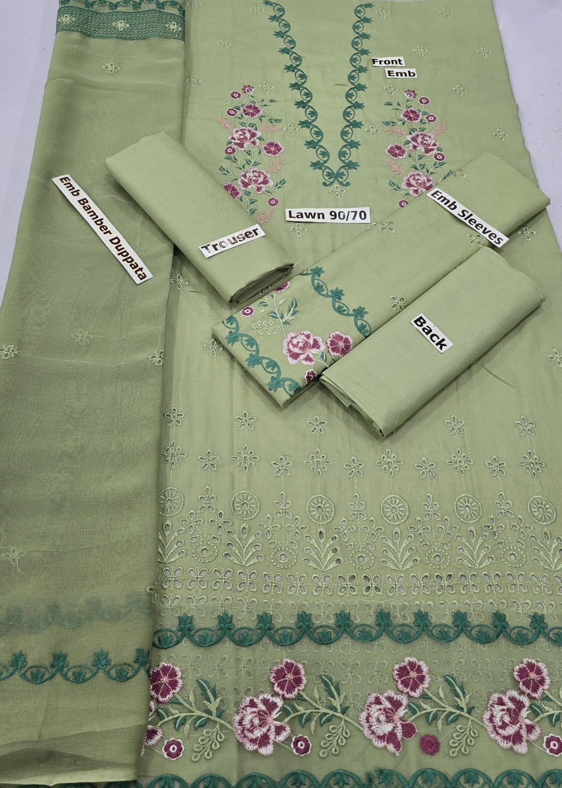 ADNAN LIBAS | LAWN 3 PIECE FULL HEAVY EMB UNSTICHED SUIT FOR SUMMER 2025