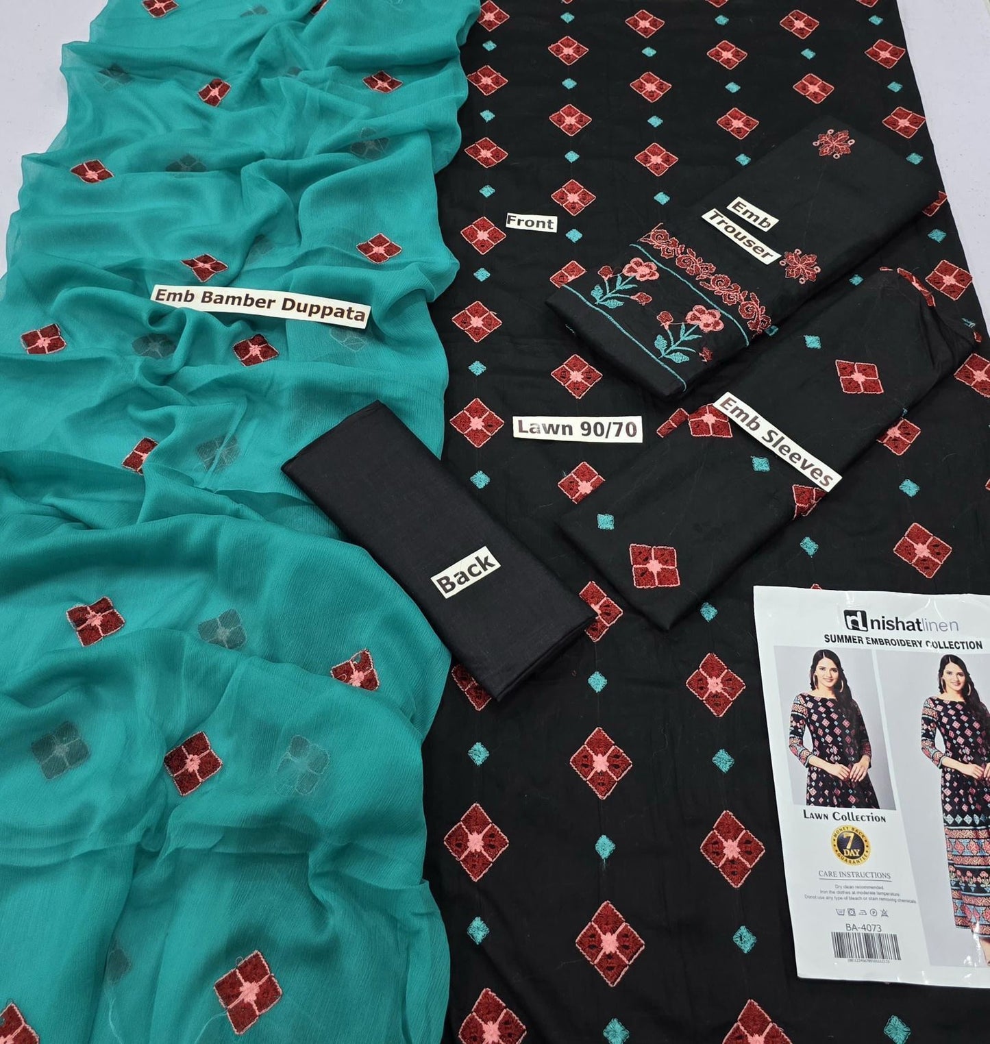 NISHAT | LAWN 3 PIECE FULL HEAVY EMB UNSTICHED SUIT FOR SUMMER 2025