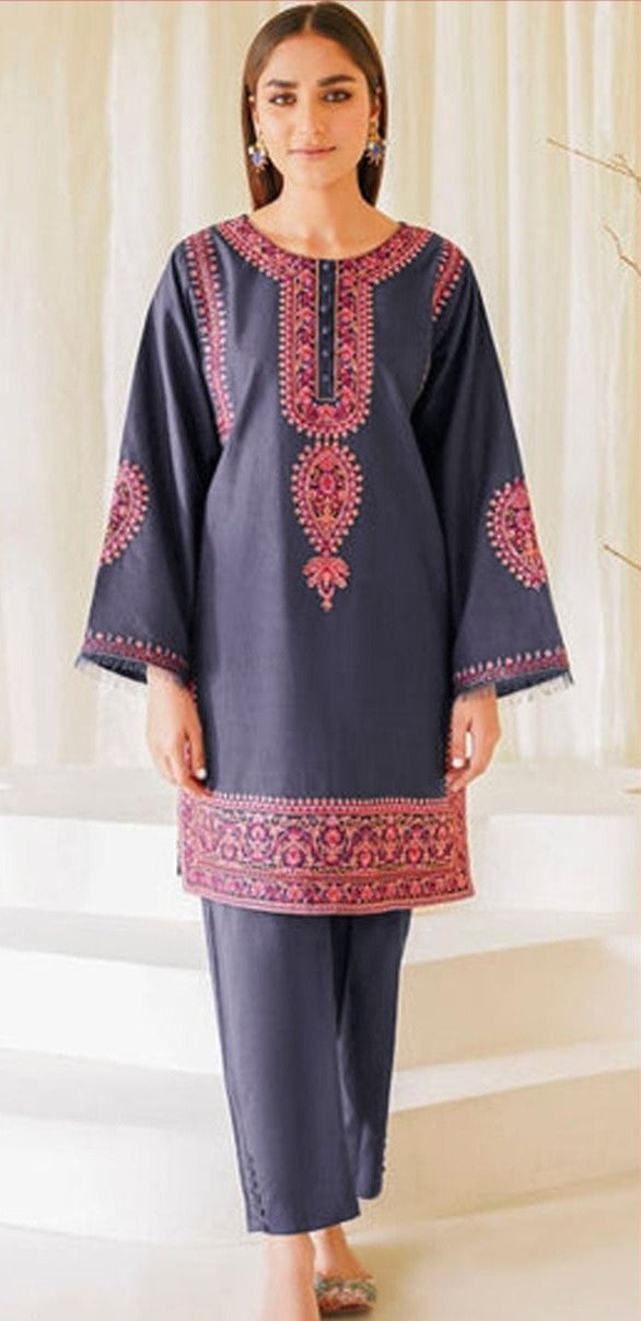 ITTEHAD | LAWN 2 PIECE FULL EMB UNSTICHED SUIT FOR SUMMER 2025