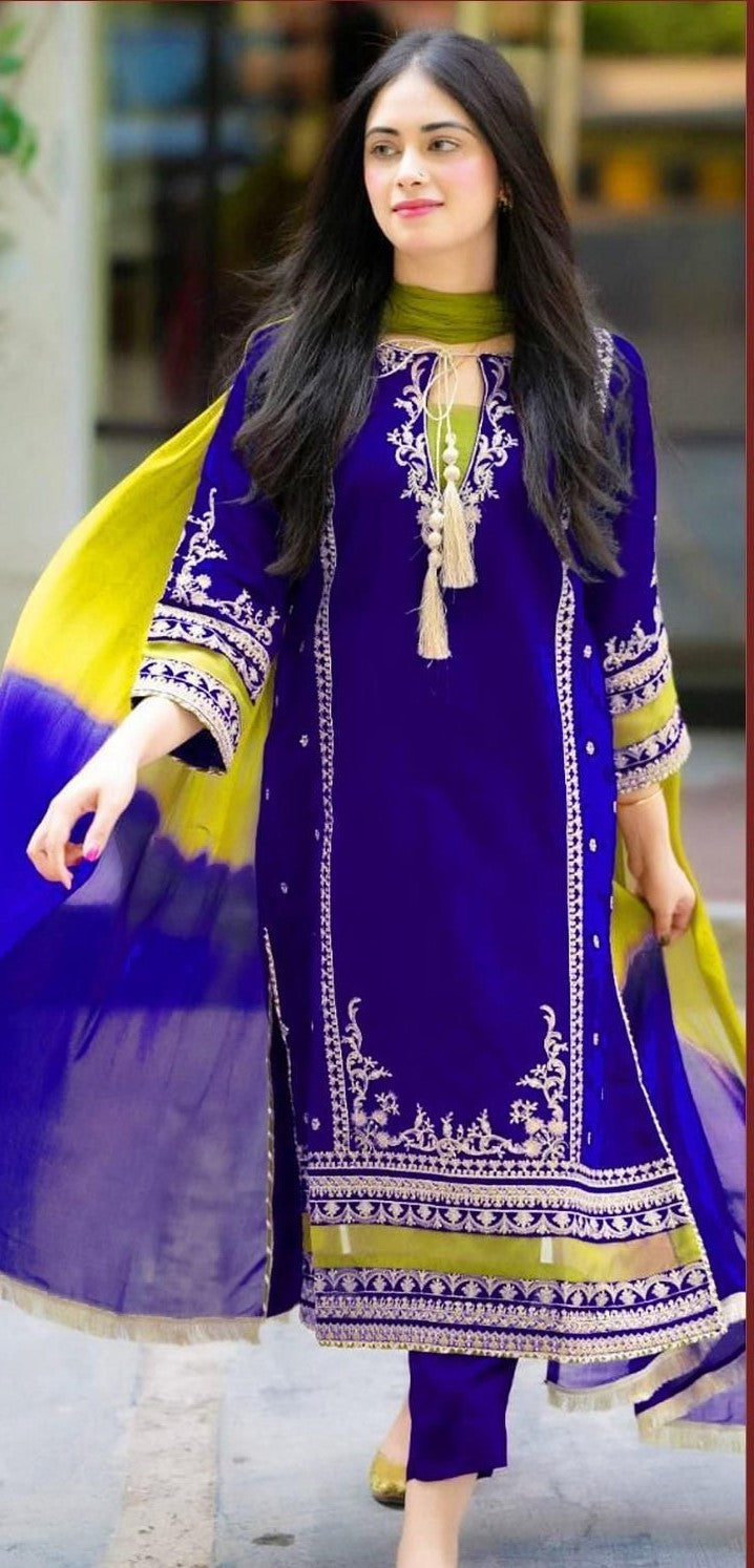 CROSS STICH | LAWN 2 PIECE FULL EMB UNSTICHED SUIT FOR SUMMER 2025
