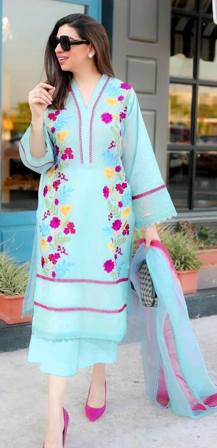 ZAHRA AHMAD | LAWN 2 PIECE FULL EMB UNSTICHED SUIT FOR SUMMER 2025