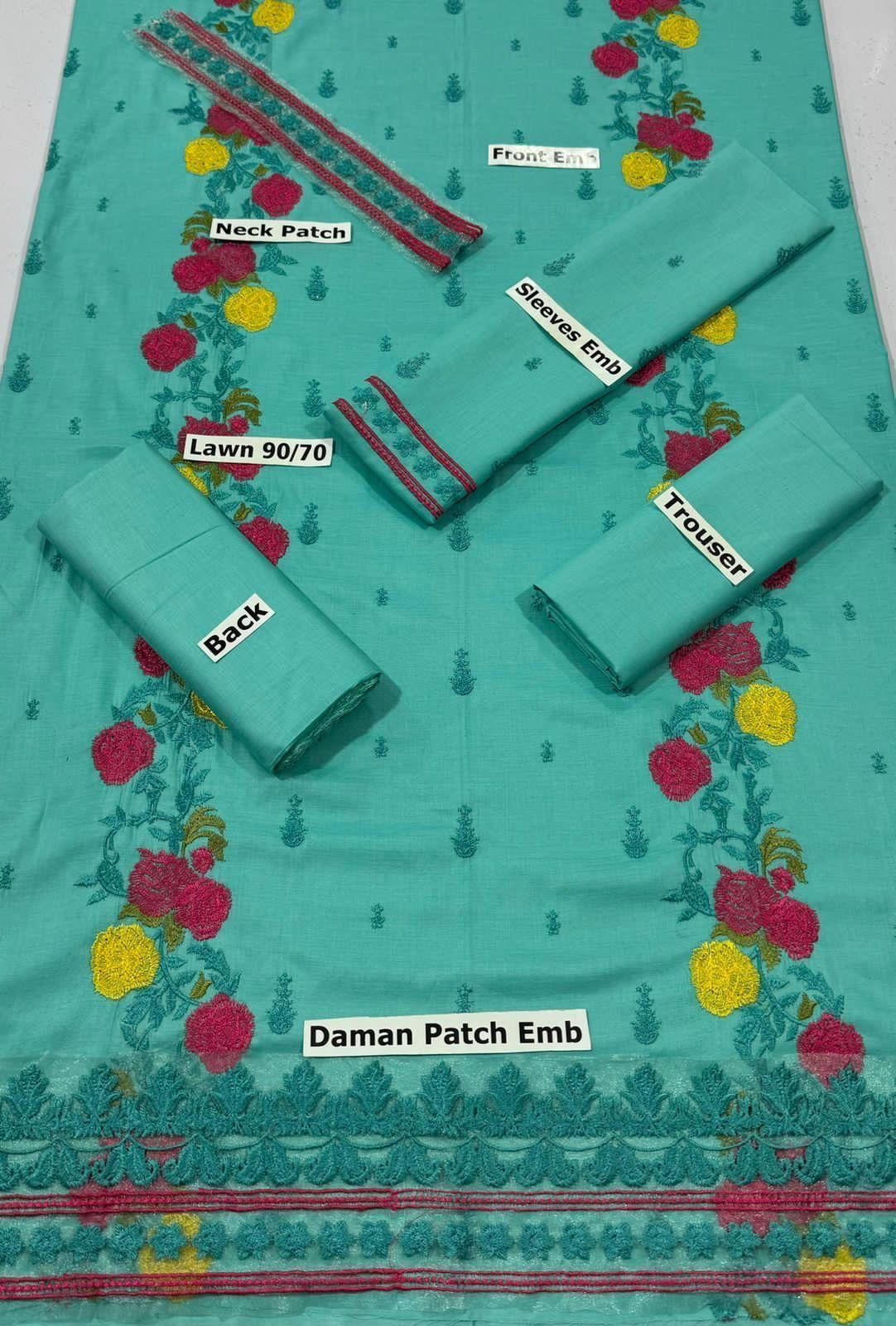 ZAHRA AHMAD | LAWN 2 PIECE FULL EMB UNSTICHED SUIT FOR SUMMER 2025