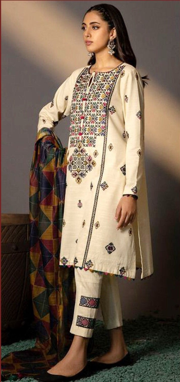 SAPPHIRE | LAWN 2 PIECE FULL EMB UNSTICHED SUIT FOR SUMMER 2025