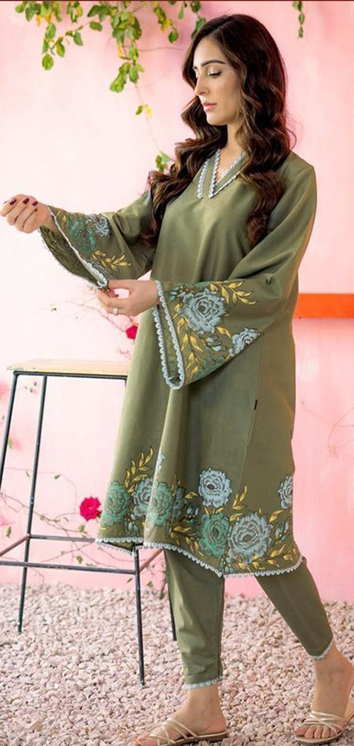 BAROQUE | LAWN 2 PIECE FULL EMB UNSTICHED SUIT FOR SUMMER 2025