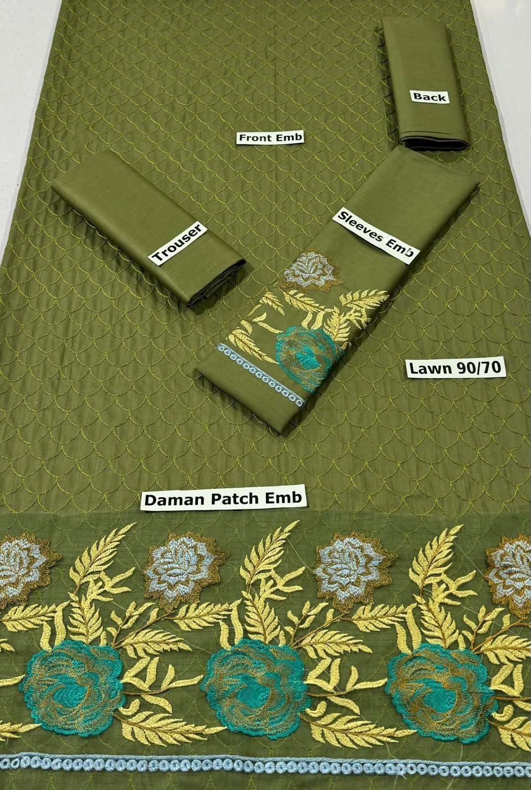 BAROQUE | LAWN 2 PIECE FULL EMB UNSTICHED SUIT FOR SUMMER 2025