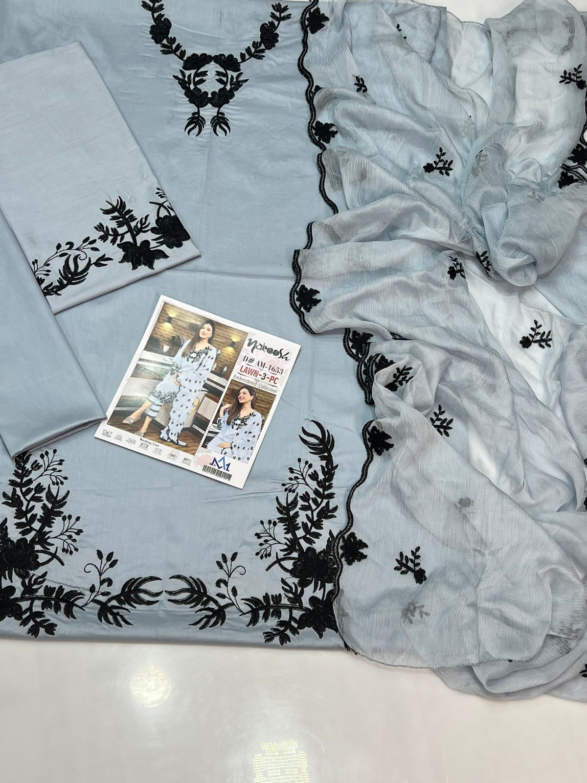 NAKOOSH | LAWN 3 PIECE UNSTICHED FULL HEAVY EMB SUIT FOR SUMMER 2025