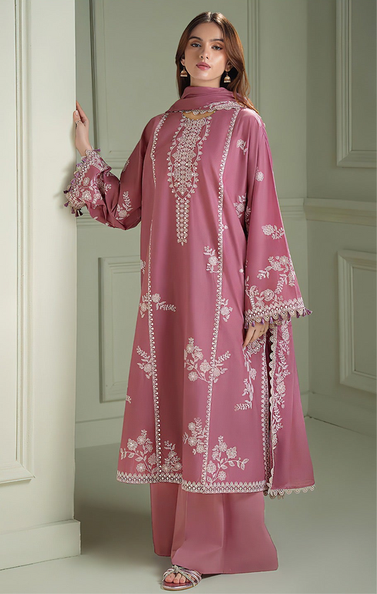 CROSS STICH | LAWN 3 PIECE UNSTICHED FULL HEAVY EMB SUIT WITH READY TO WEAR CUTTWORK DUBATA FOR SUMMER 2026