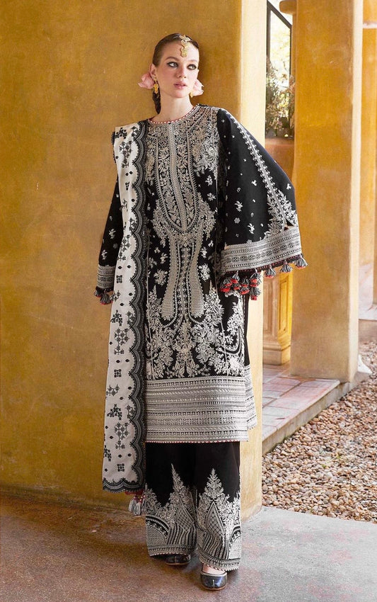 BAREEZE | DHANAK 3 PIECE UNSTICHED FULL HEAVY EMB SUIT WITH HEAVY EMB SHAWL FOR WINTER 2025-26