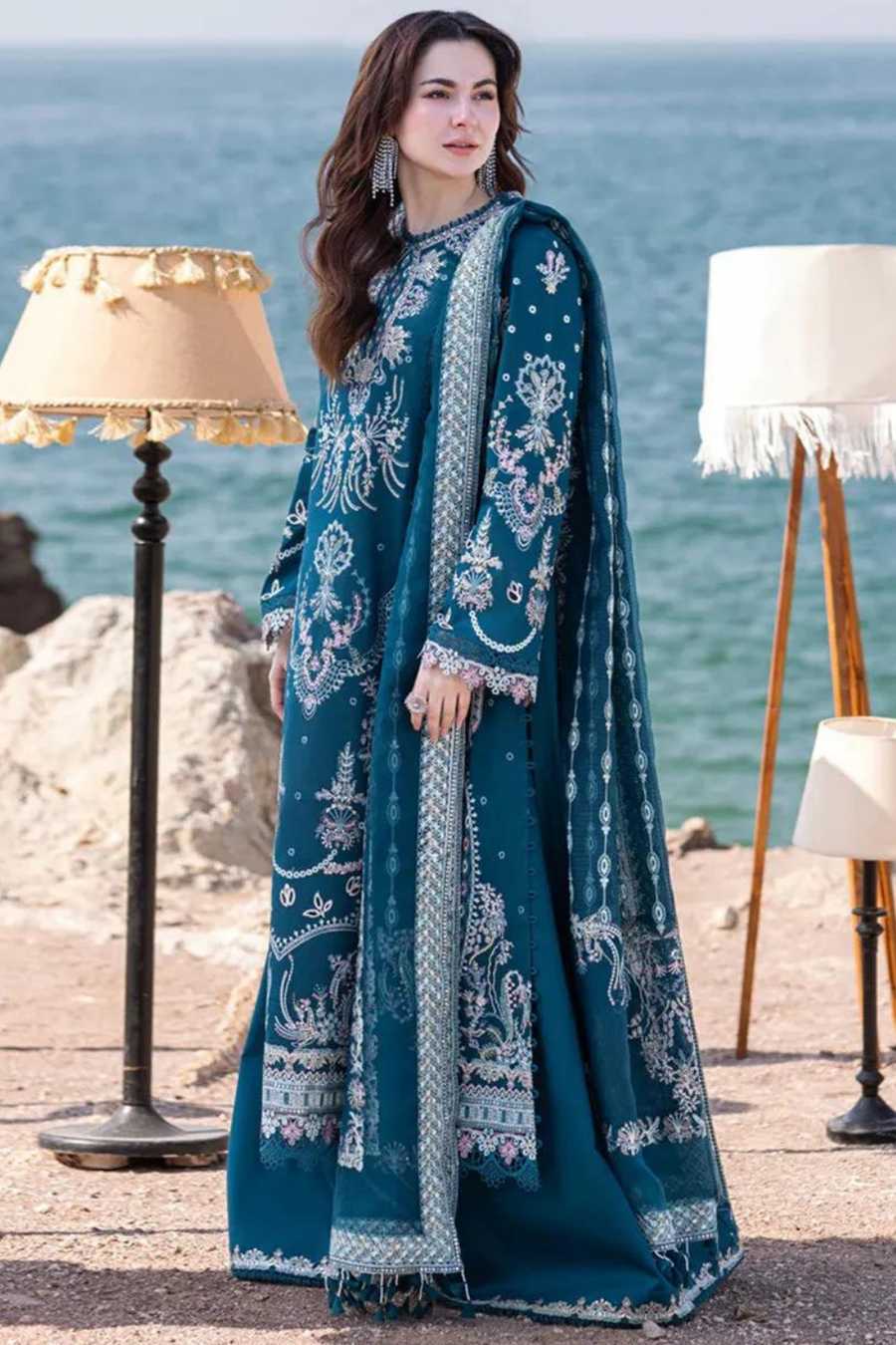 QALAMKAR | DHANAK 3 PIECE FULL HEAVY EMB SUIT FOR WINTER 2024-2025 AZ-0116