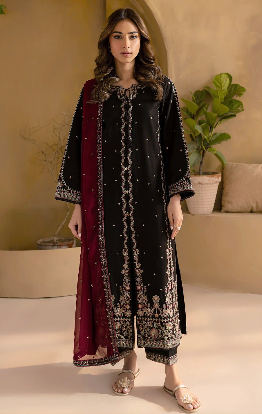 BATIK  | LAWN 3 PIECE UNSTICHED FULL HEAVY EMB SUIT WITH READY TO WEAR CUTTWORK DUBATA FOR SUMMER 2026