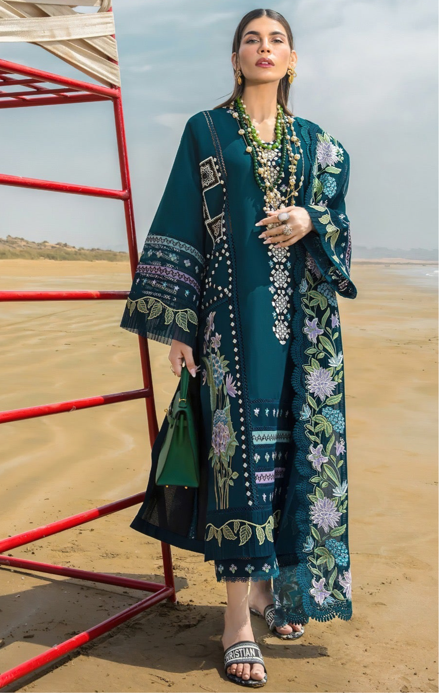 CRIMSON | LAWN 3 PIECE UNSTICHED FULL HEAVY EMB SUIT WITH READY TO WEAR CUTTWORK DUBATA FOR SUMMER 2026