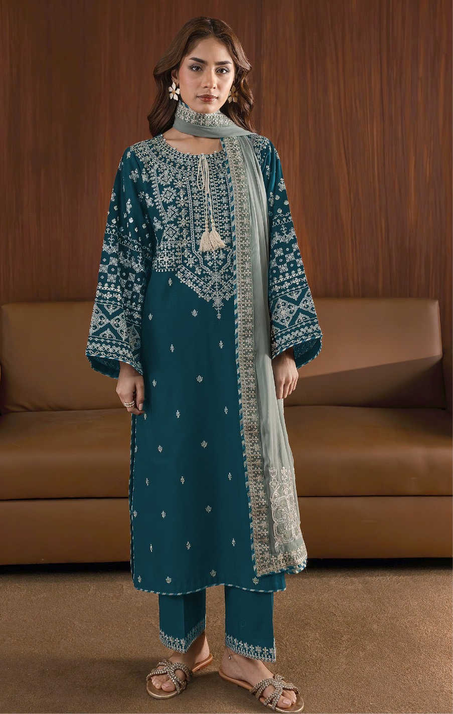 BATIK | LAWN 3 PIECE UNSTICHED FULL HEAVY EMB SUIT WITH READY TO WEAR CUTTWORK DUBATA FOR SUMMER 2026