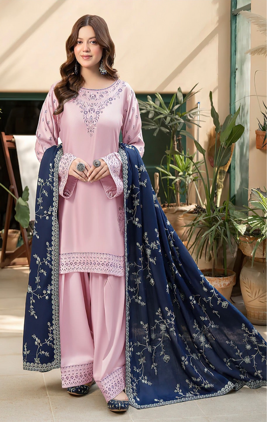 MARIA.B | LAWN 3 PIECE UNSTICHED FULL HEAVY EMB SUIT WITH READY TO WEAR CUTTWORK DUBATA FOR SUMMER 2026