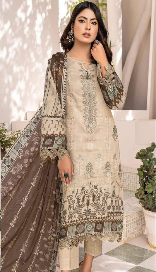 LimeLight | Dhanak 3 Piece EMB Suit For Winter 2024-2025