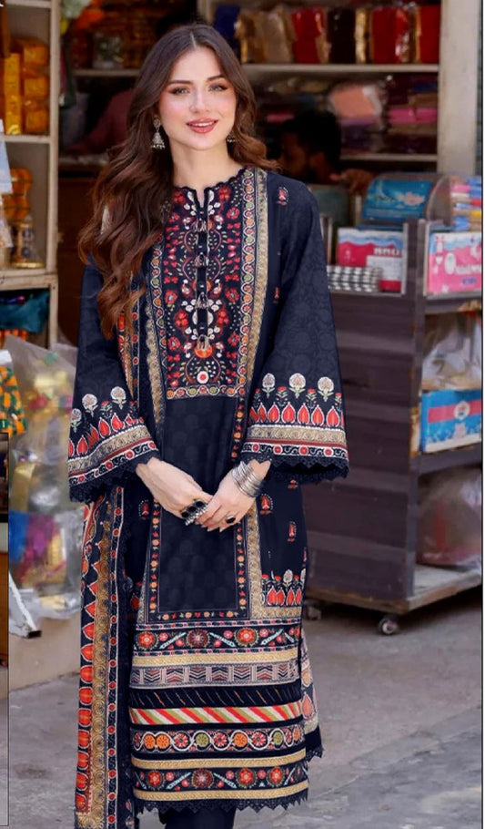 LimeLight | Dhanak 3 Piece EMB Suit For Winter 2024-2025