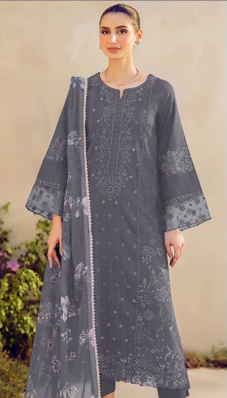 LimeLight | Dhanak 3 Piece EMB Suit For Winter 2024-2025