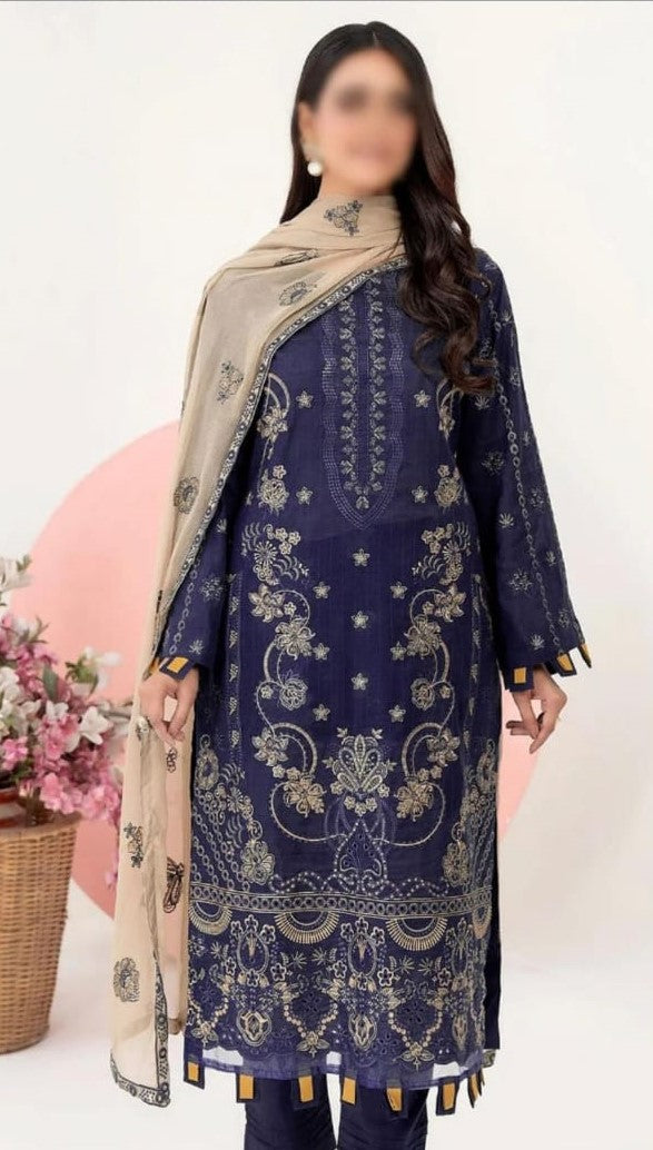 Tawakal | Dhanak 3 Piece Emb Suit For Winter 2024-2025