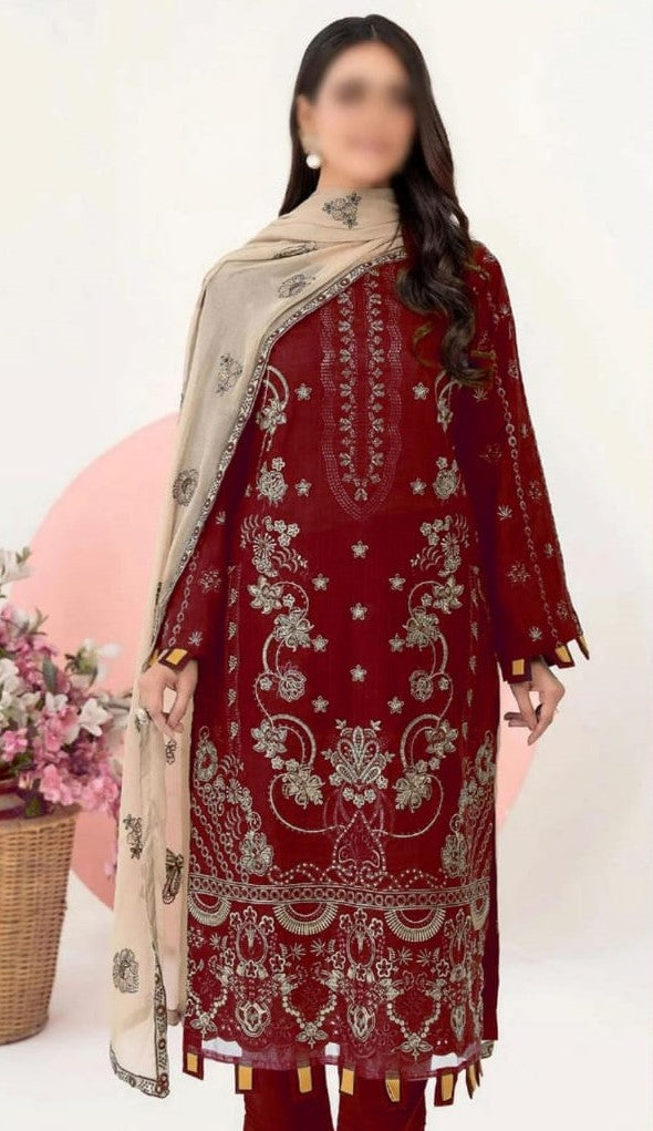 Tawakal | Dhanak 3 Piece Emb Suit For Winter 2024-2025