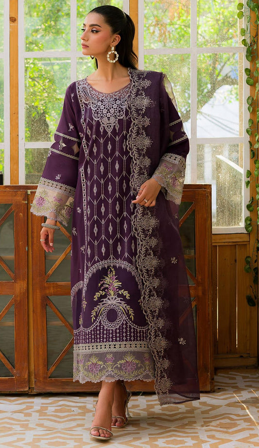 MAHNUR | DHANAK 3 PIECE FULL EMBROIDERED SUIT FOR WINTER 2024-2025