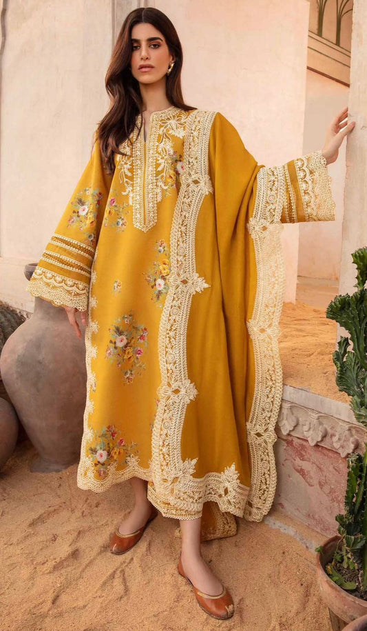 CRIMSON | DHANAK 3 PIECE FULL EMBROIDERED SUIT FOR WINTER 2024-2025